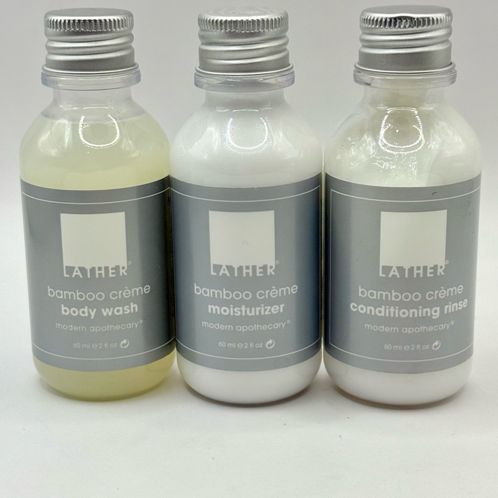 Lather Bamboo Crème Body Wash Moisturizer & Conditioning Rinse Set 60 ml each